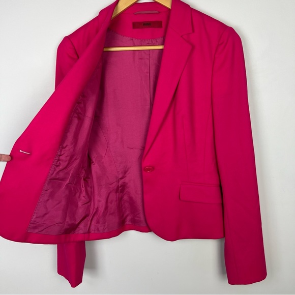 Hugo Boss Blazer Jacket Pink Afiraly Short Office Business Size AU & UK 8 US 4 - Picture 2 of 10